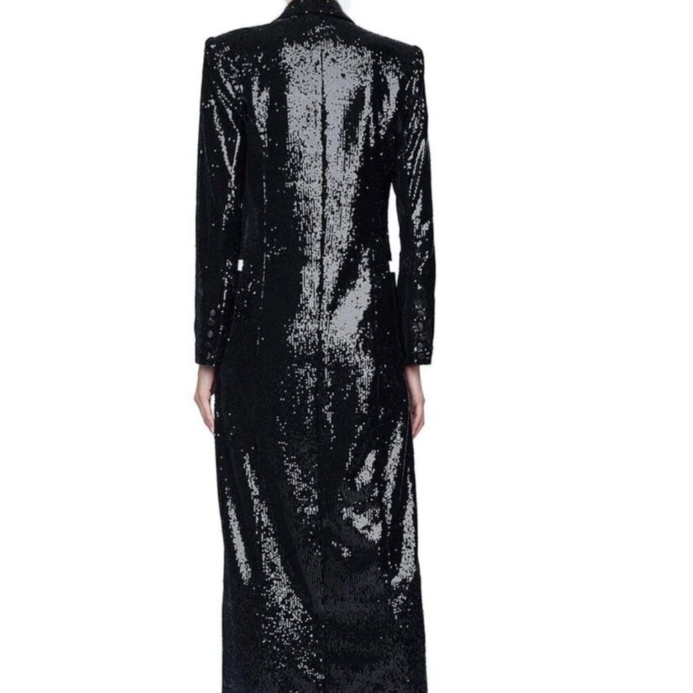 L'Agence Black & White Marlowe Sequin Tuxedo Jacket NWOT - Picture 2 of 13